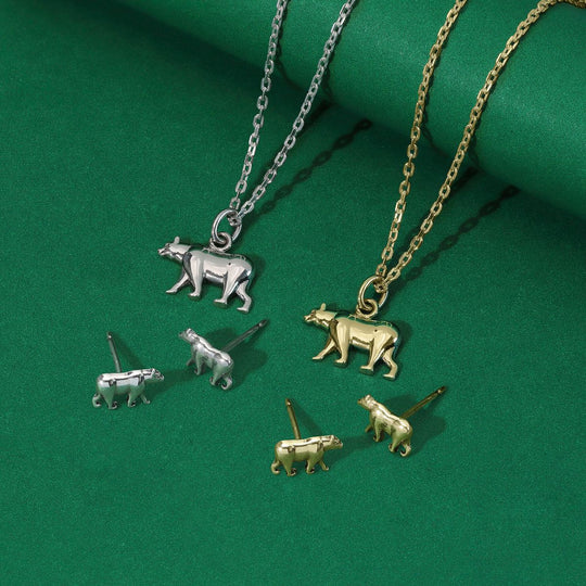 Grizzly Bear Pendant & Studs: Elevate Your Style with Boma's New Arrivals