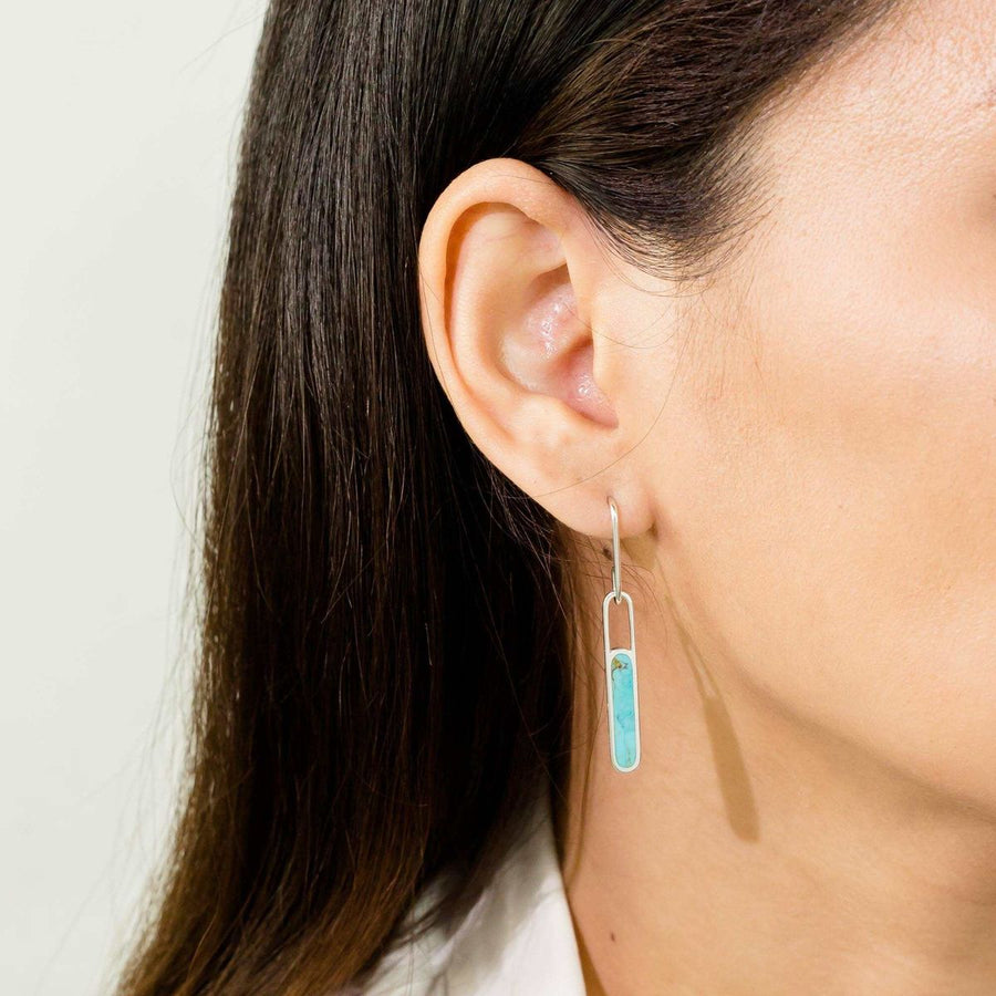Boma Jewelry Earrings Turquoise Alina Bezel Earrings with Stone