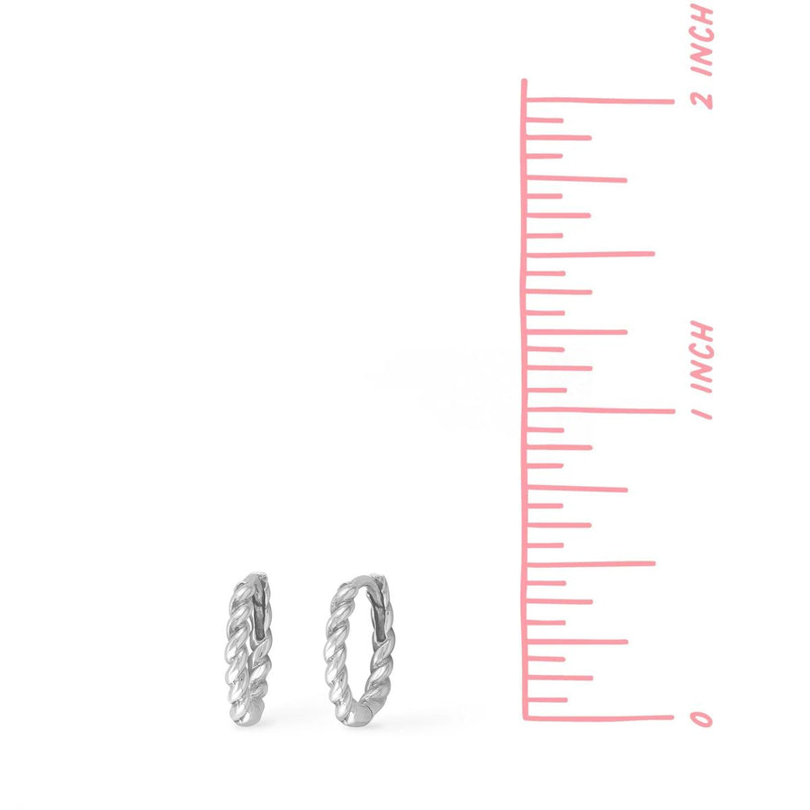 Boma Jewelry Earrings Sterling Silver Braided Huggie Hoops