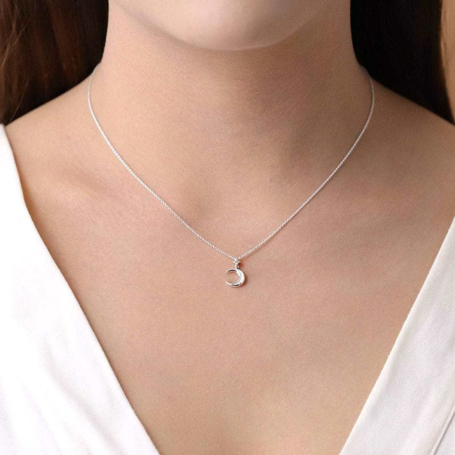 Boma Jewelry Necklaces Crescent Moon Necklace with Pearl