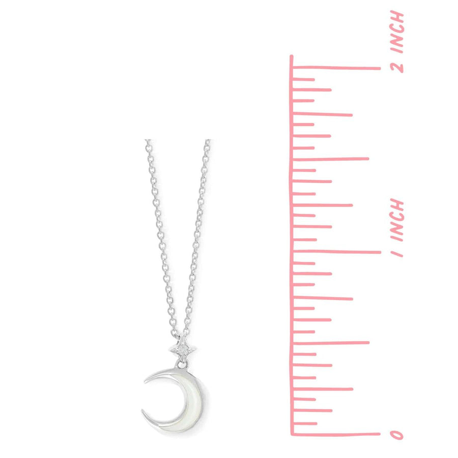 Boma Jewelry Necklaces Crescent Moon Necklace with Pearl