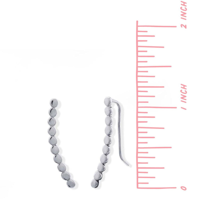 Boma Jewelry Earrings Curved Dot Long Bar Crawlers