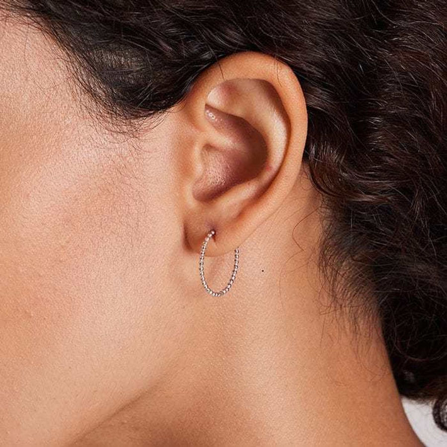 Boma Jewelry Earrings Sterling Silver / 0.5" Dot Hoops