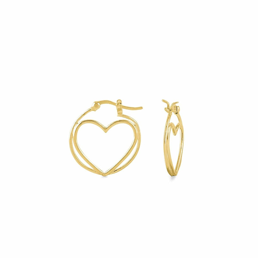 Boma Jewelry Earrings Double Heart Hoops