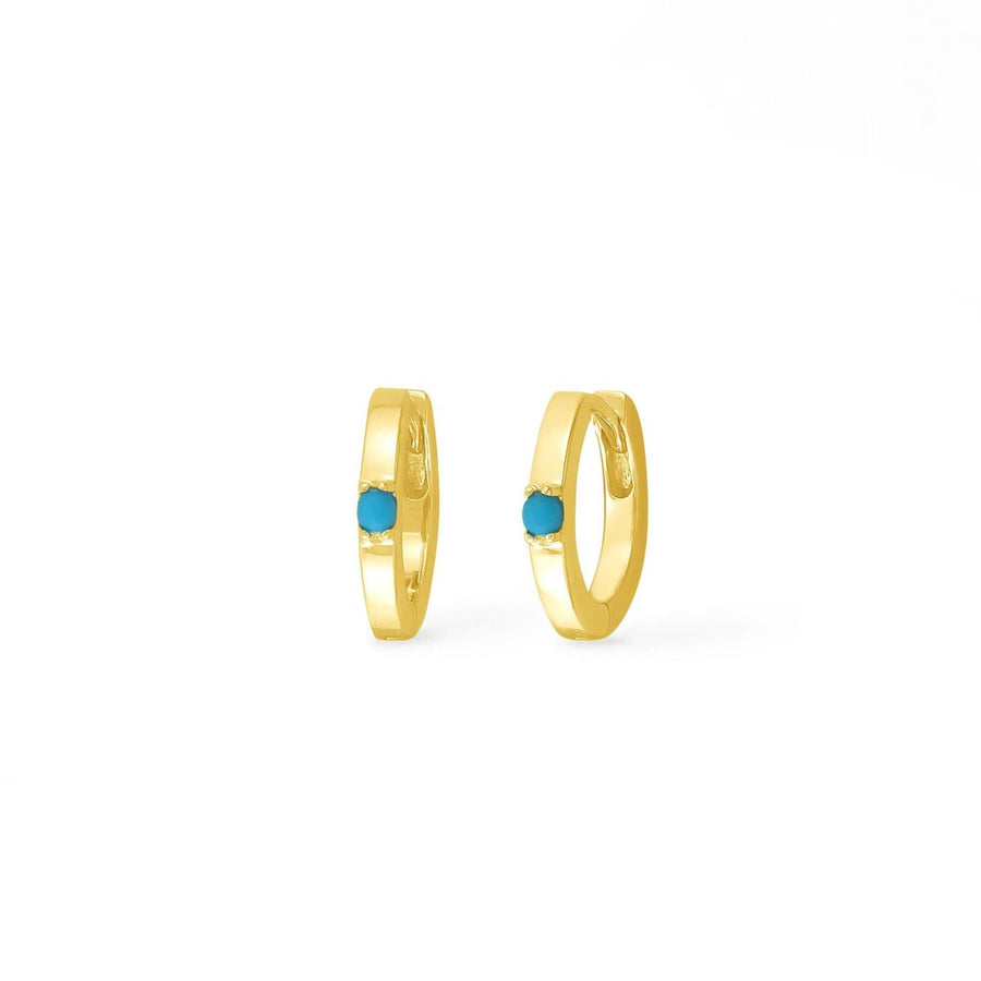 Boma Jewelry Brand New Belle Huggie Hoops with Turquoise