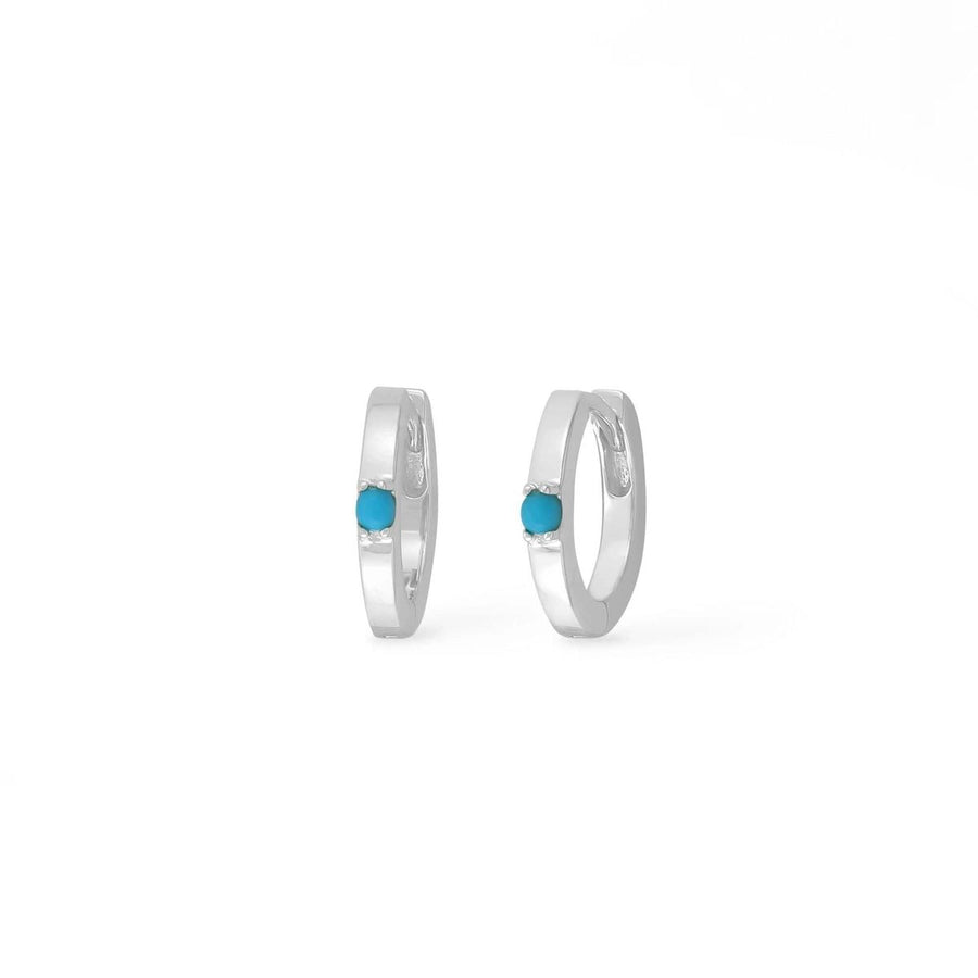 Boma Jewelry Brand New Belle Huggie Hoops with Turquoise