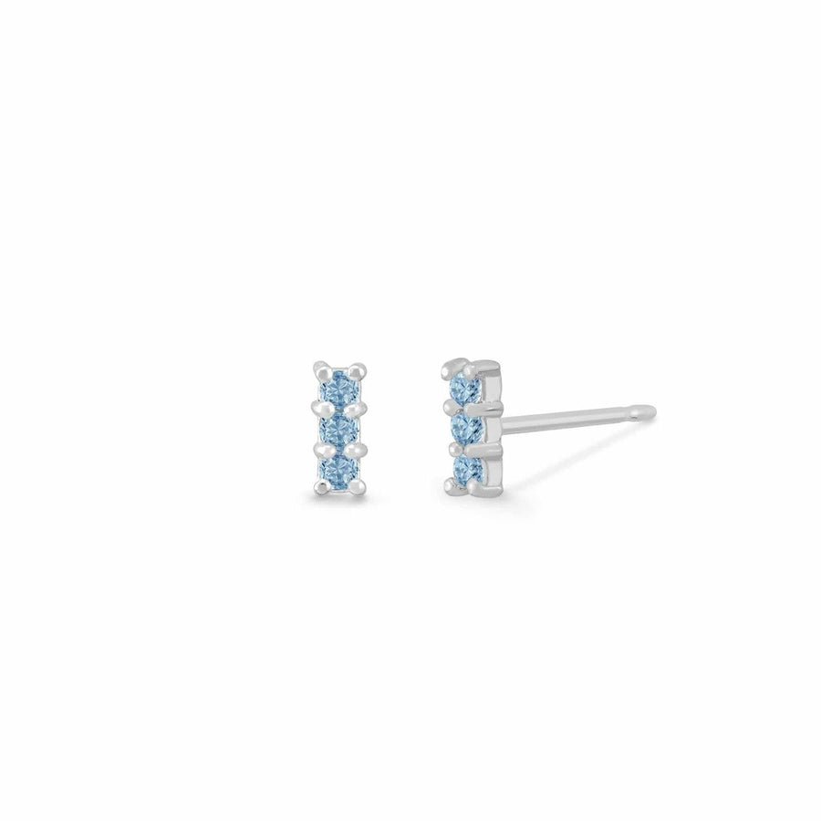 Boma Jewelry Aria Mini Line Bar Gemstone Studs