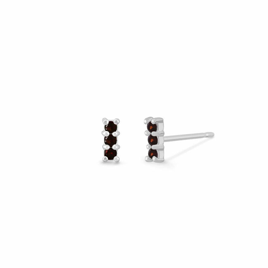 Boma Jewelry Aria Mini Line Bar Gemstone Studs