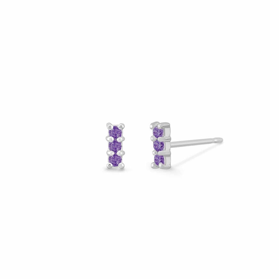 Boma Jewelry Aria Mini Line Bar Gemstone Studs