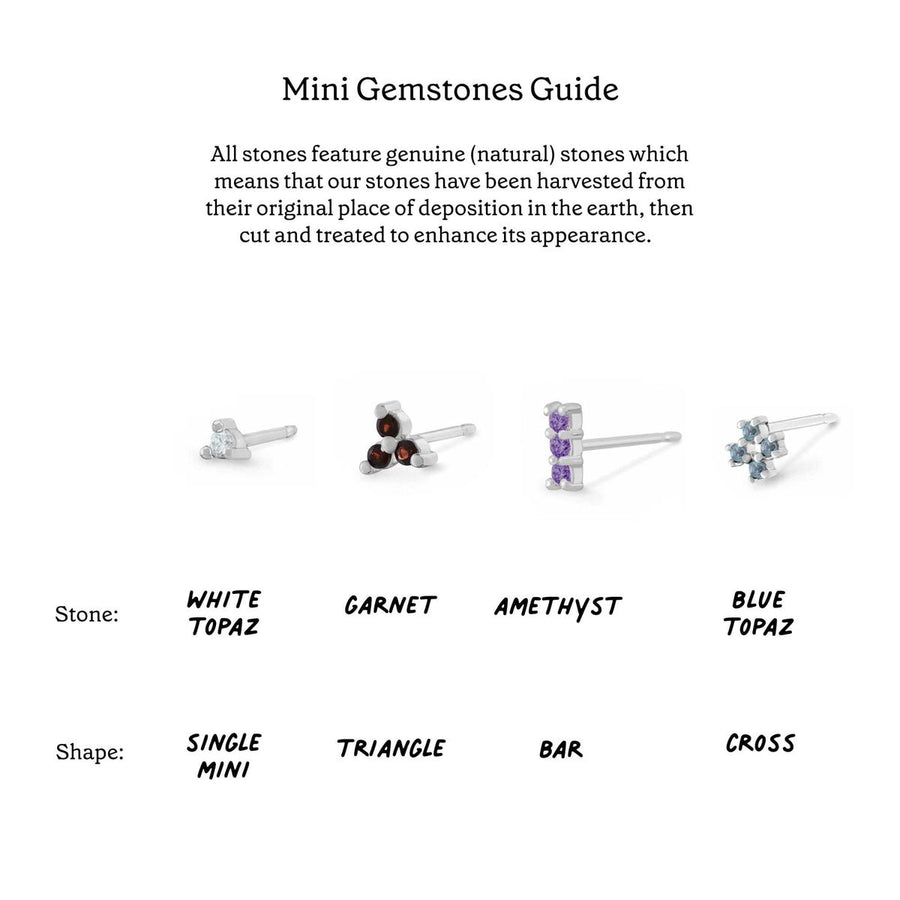 Boma Jewelry Aria Mini Cross Gemstone Studs