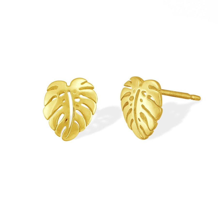 Boma Jewelry Earrings Sterling Silver Monstera Leaf Studs