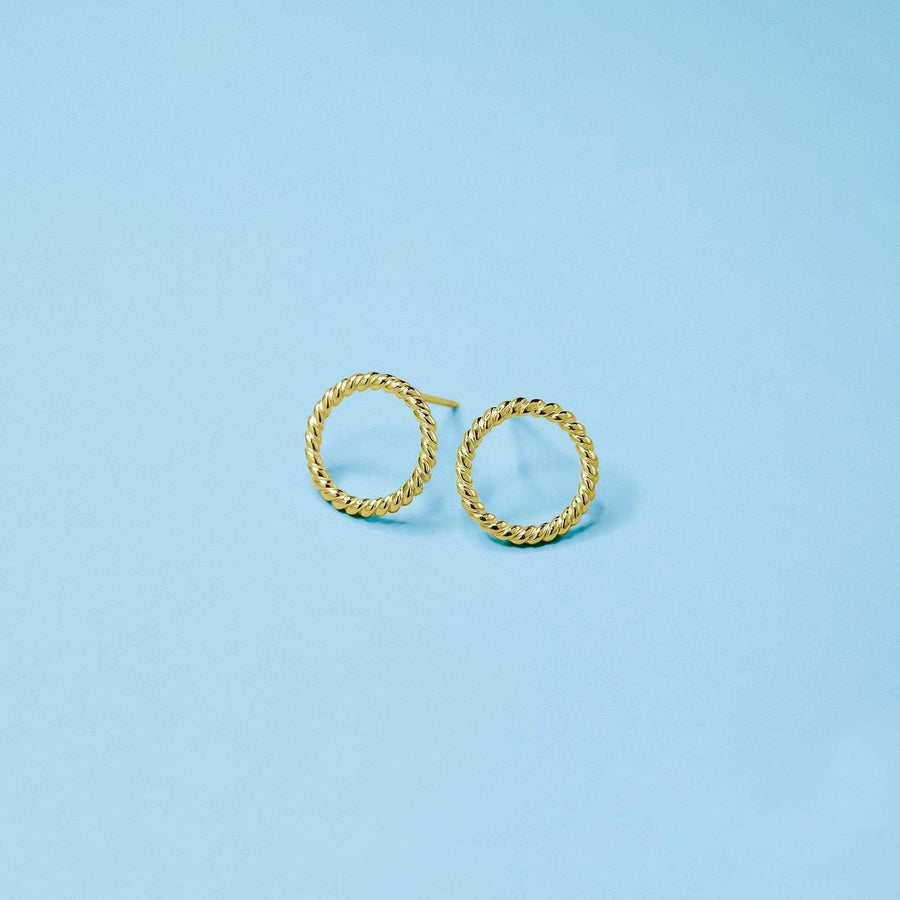 Boma Jewelry Earrings Rope Circle Studs Gold