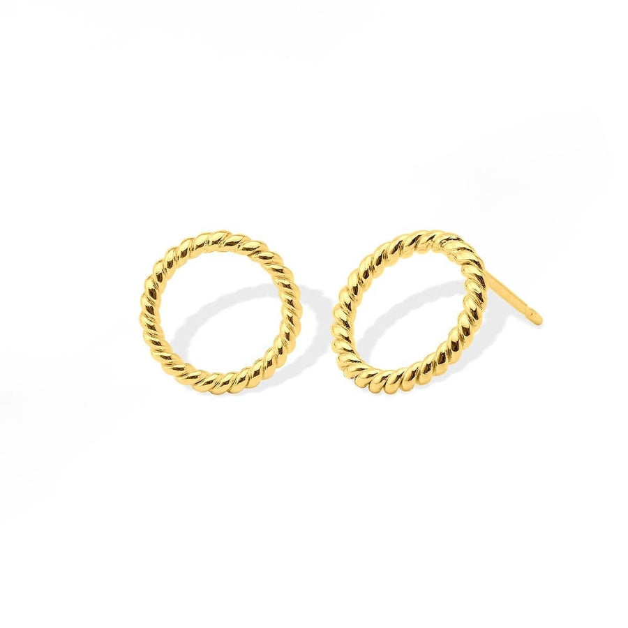 Boma Jewelry Earrings Rope Circle Studs Gold