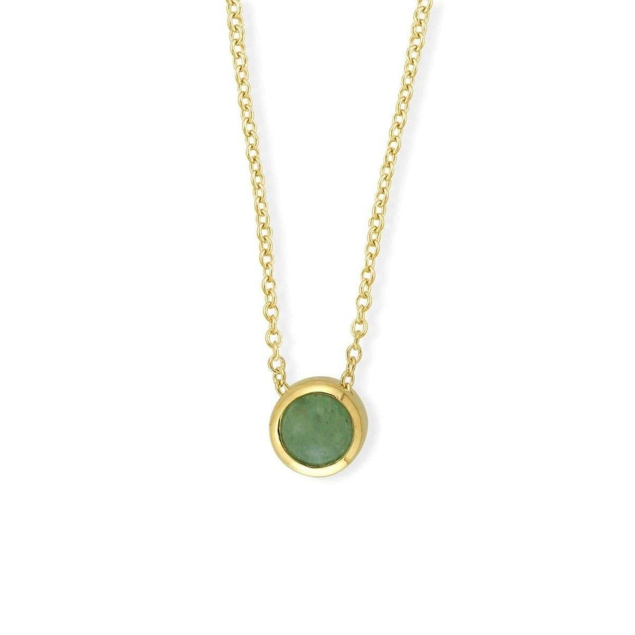 Boma Jewelry Necklaces 14K Gold Plated Treasured Bezel Pendant Necklace