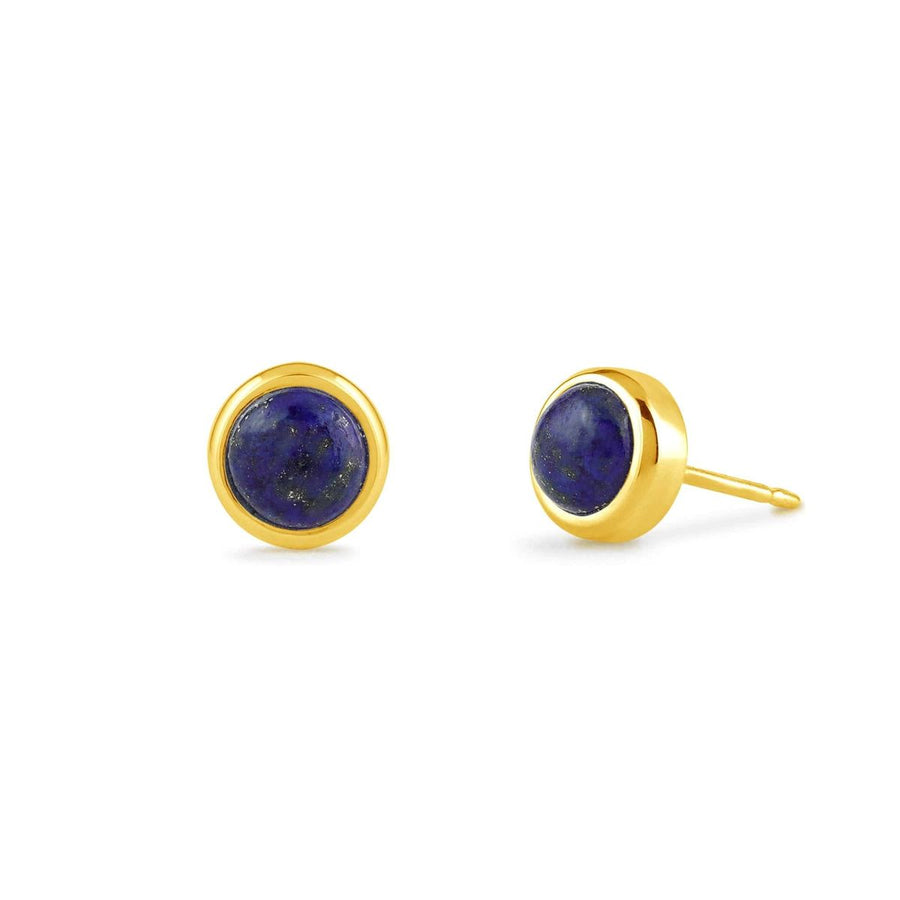 Boma Jewelry Earrings Sterling Silver / Lapis Lazuli Treasured Bezel Stud Earrings