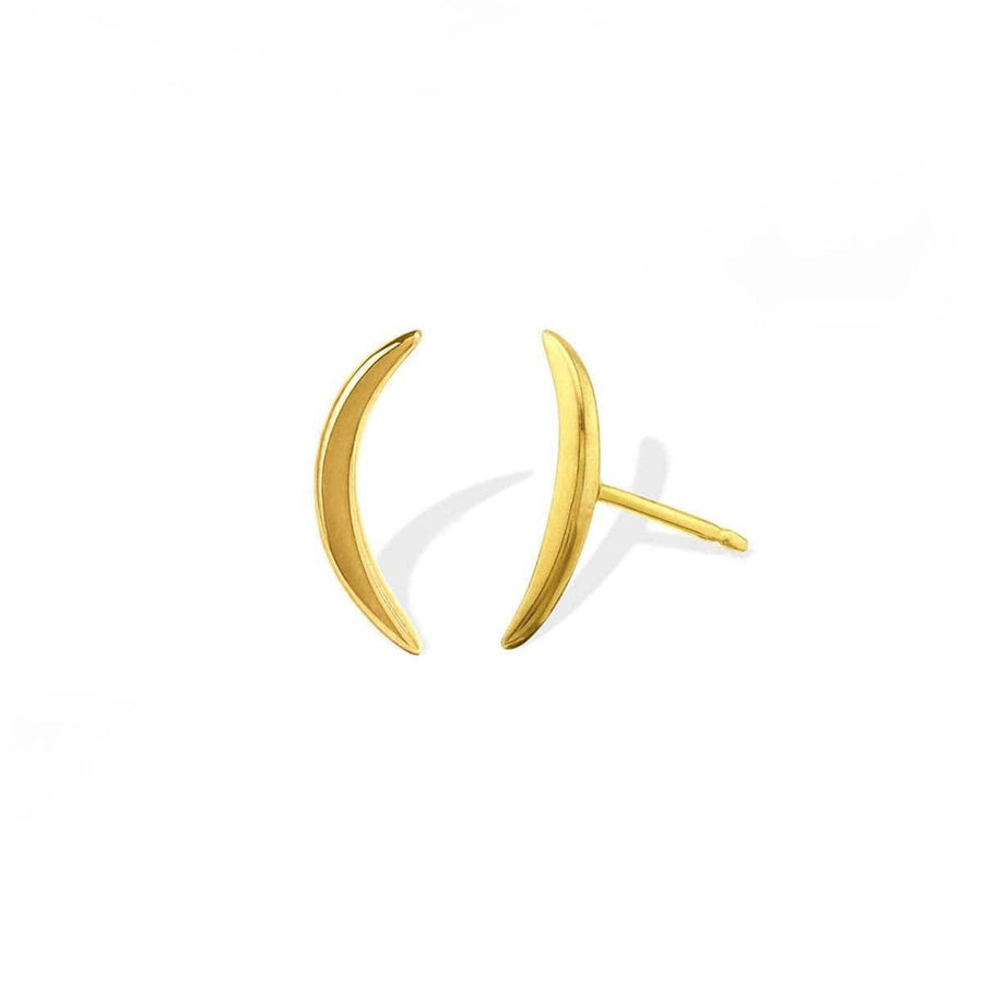 Boma Jewelry Earrings Waxing Crescent Moon Studs Gold