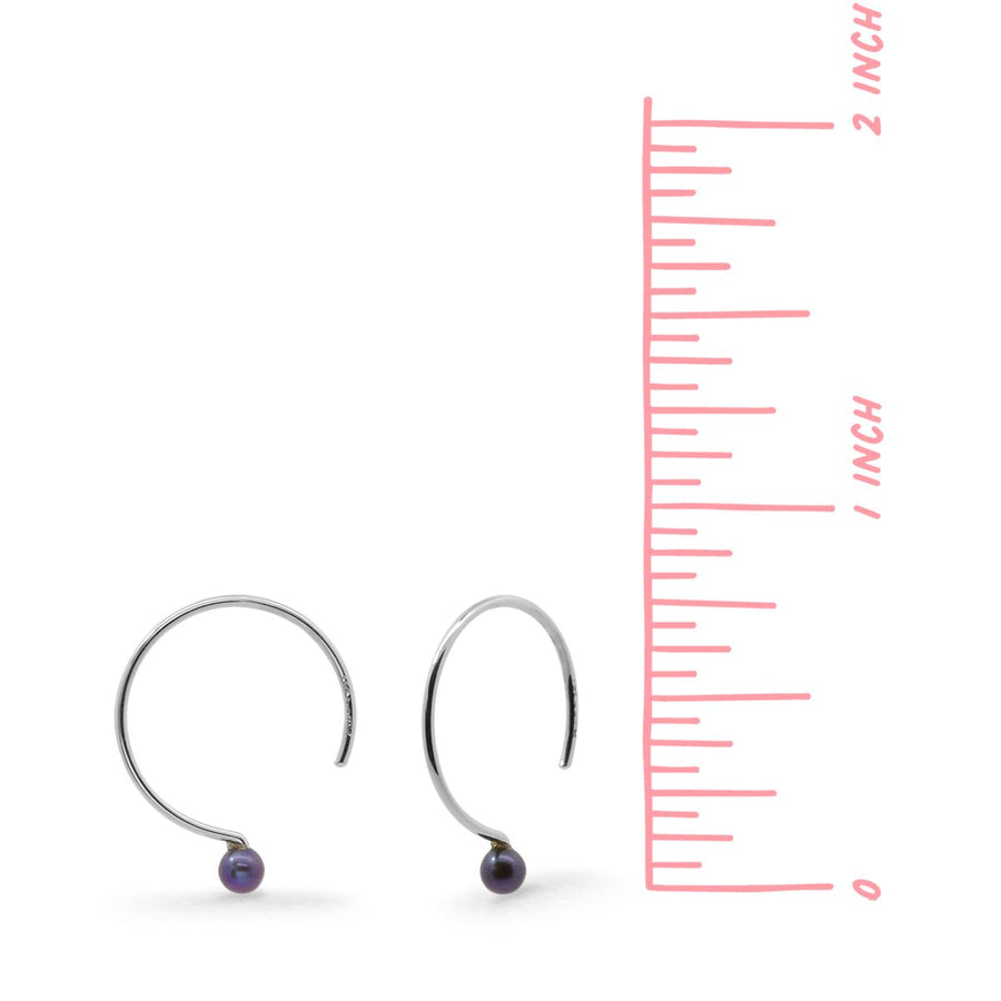 Boma Jewelry Earrings Pull Through Hoops with Stone