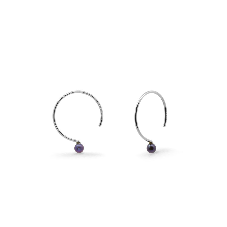 Boma Jewelry Earrings Pull Through Hoops with Stone