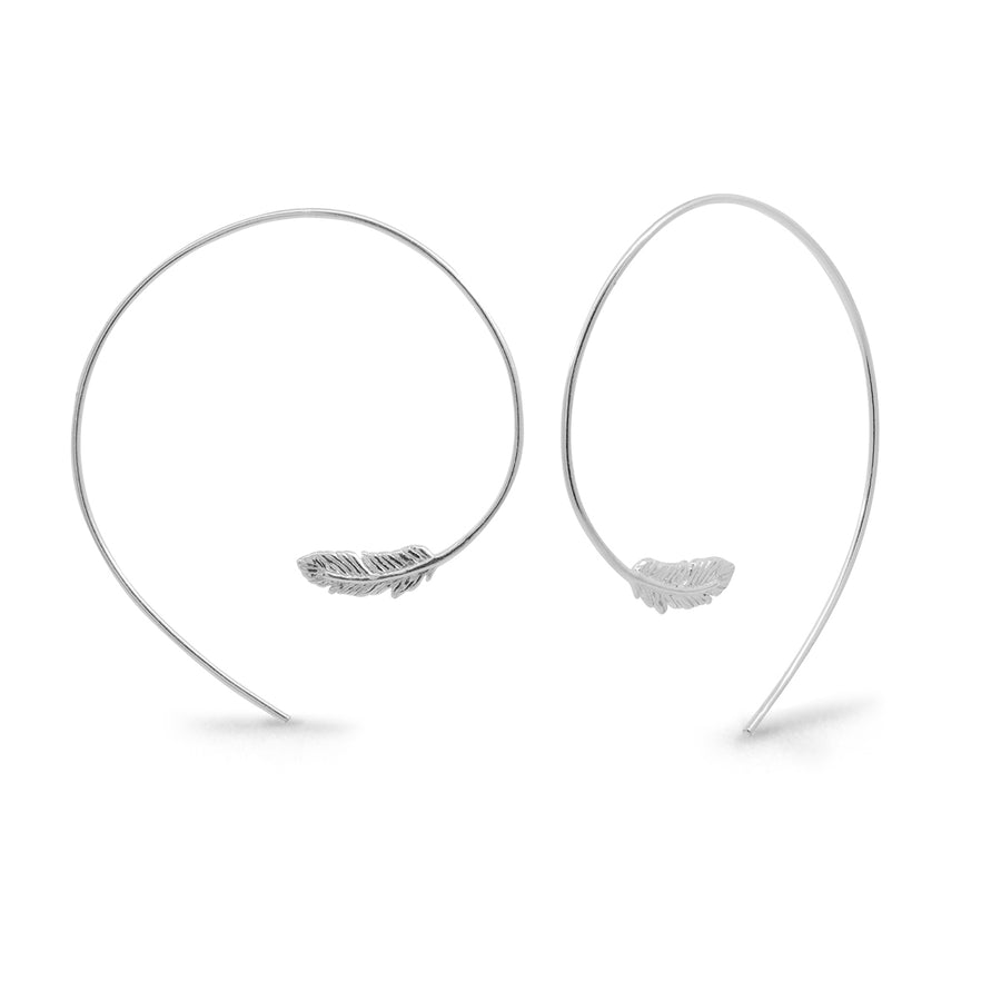 Boma Jewelry Earrings Feather Hoop Earrings
