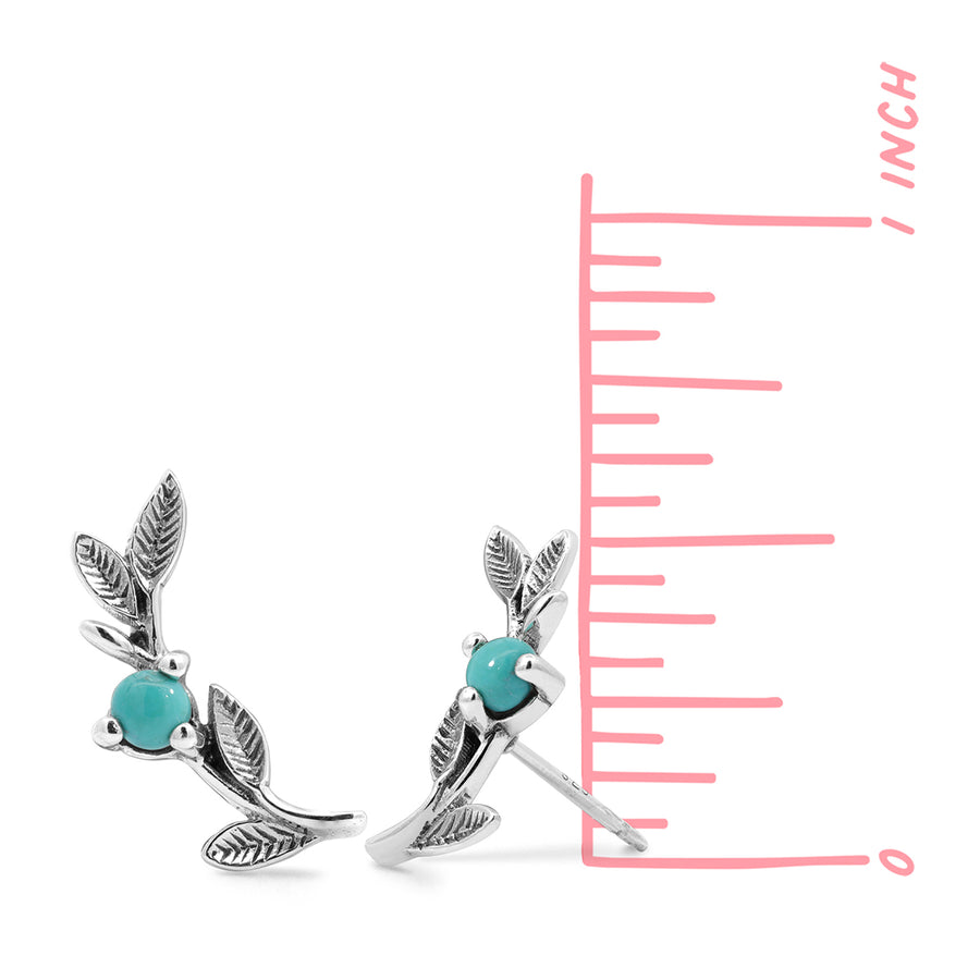 Boma Jewelry Earrings Leaf Stud Earrings with Stone