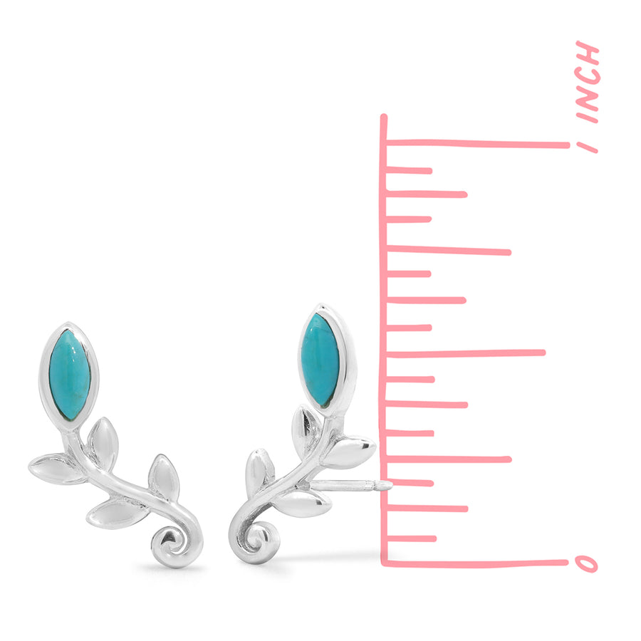 Boma Jewelry Earrings Leaf Stud Earrings with Stone