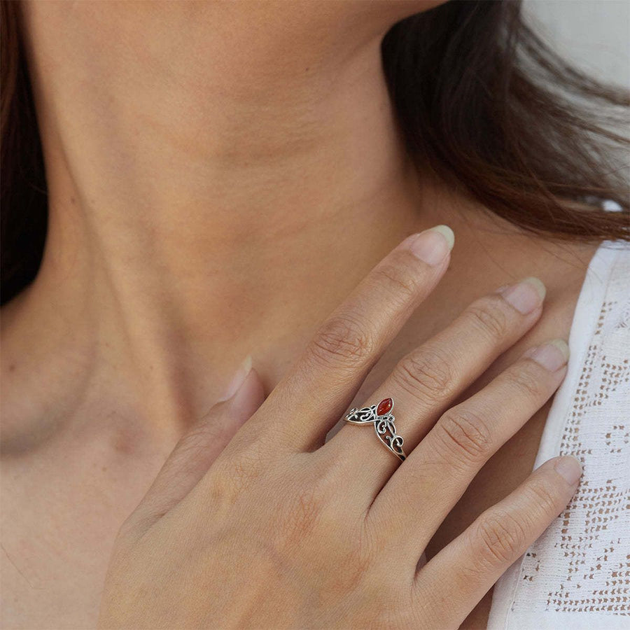 Boma Jewelry Earrings Bohemian Ring with Stone