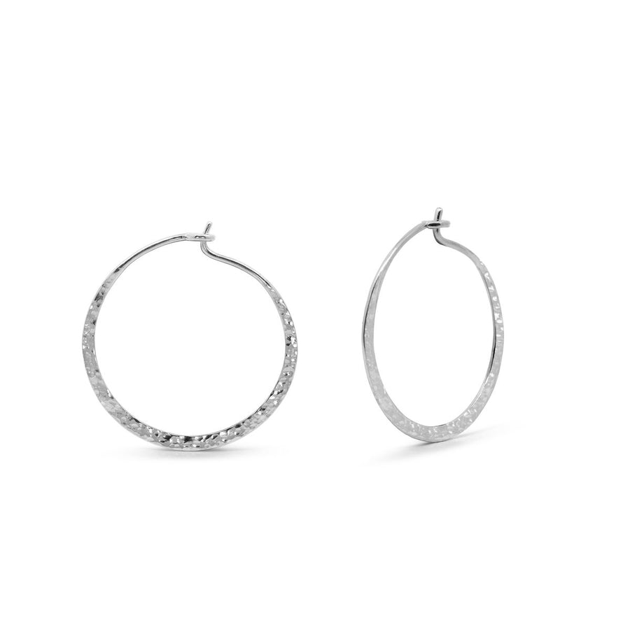 Boma Jewelry Organic Texture Circle Wire Hoops