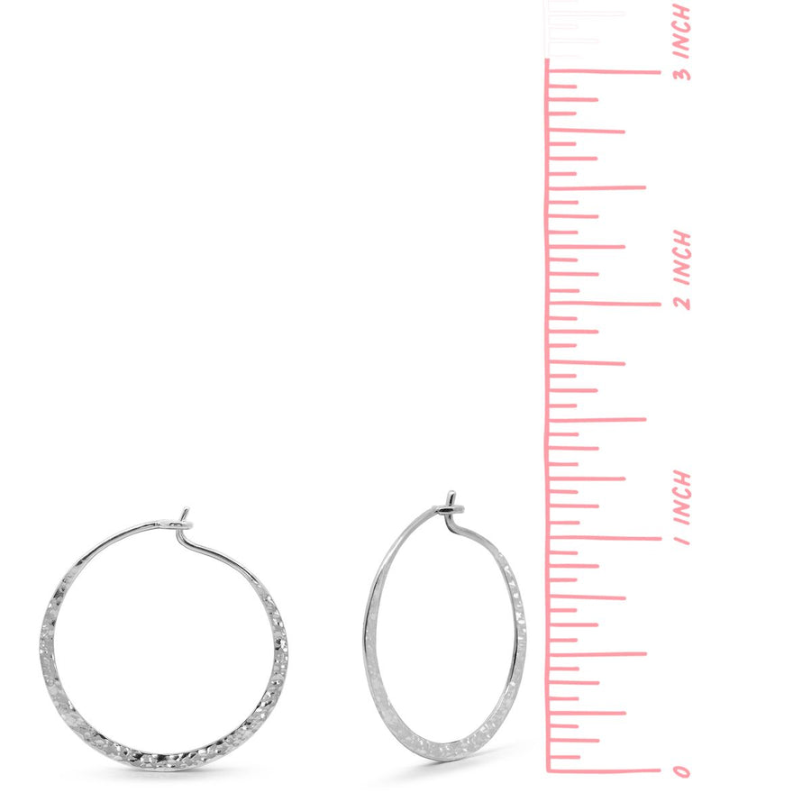 Boma Jewelry Organic Texture Circle Wire Hoops