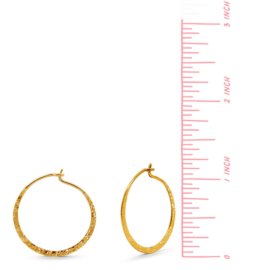 Boma Jewelry Organic Texture Circle Wire Hoops