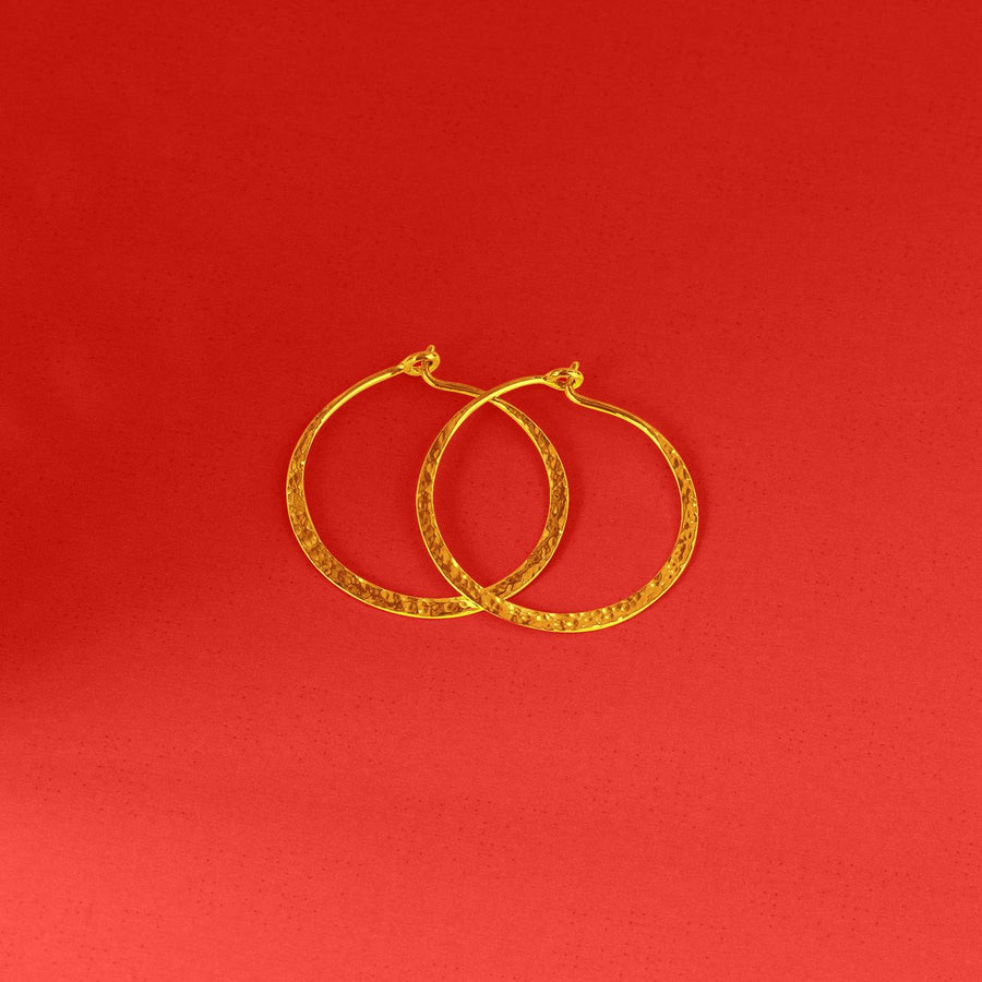 Boma Jewelry Organic Texture Circle Wire Hoops