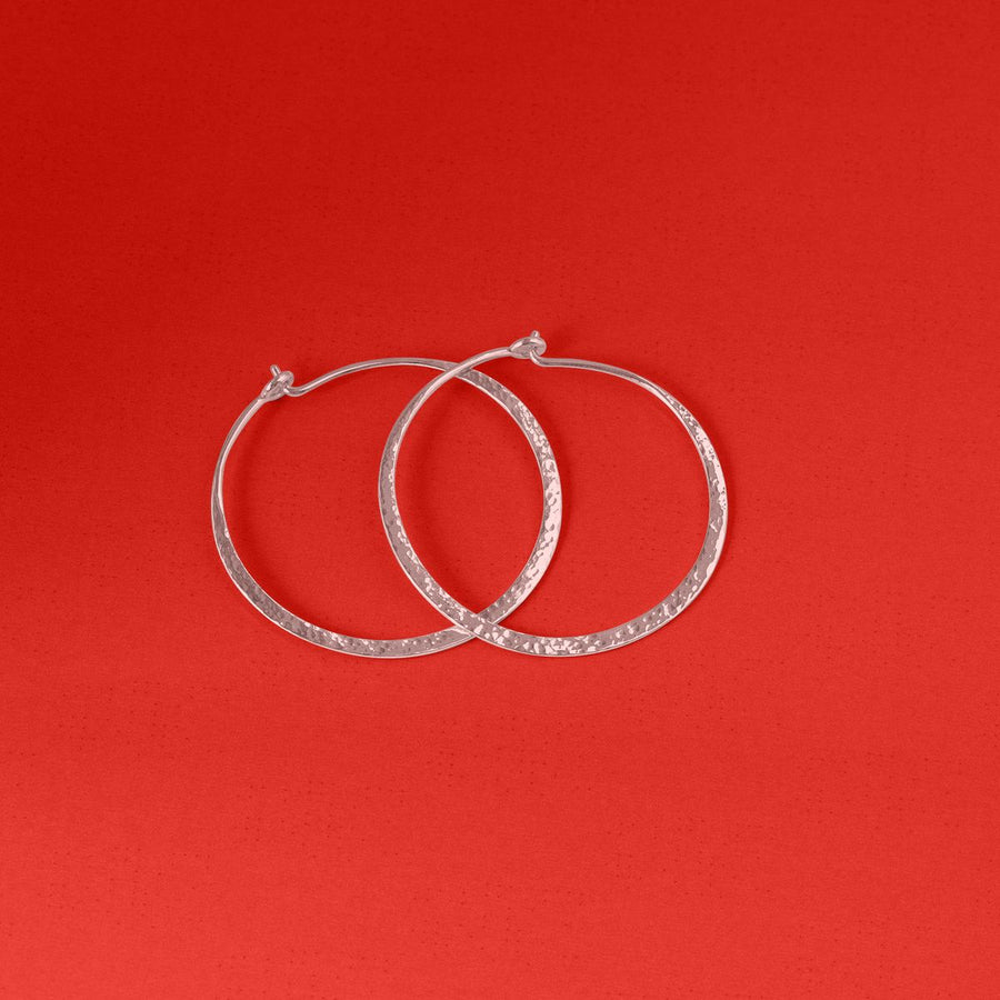 Boma Jewelry Organic Texture Circle Wire Hoops