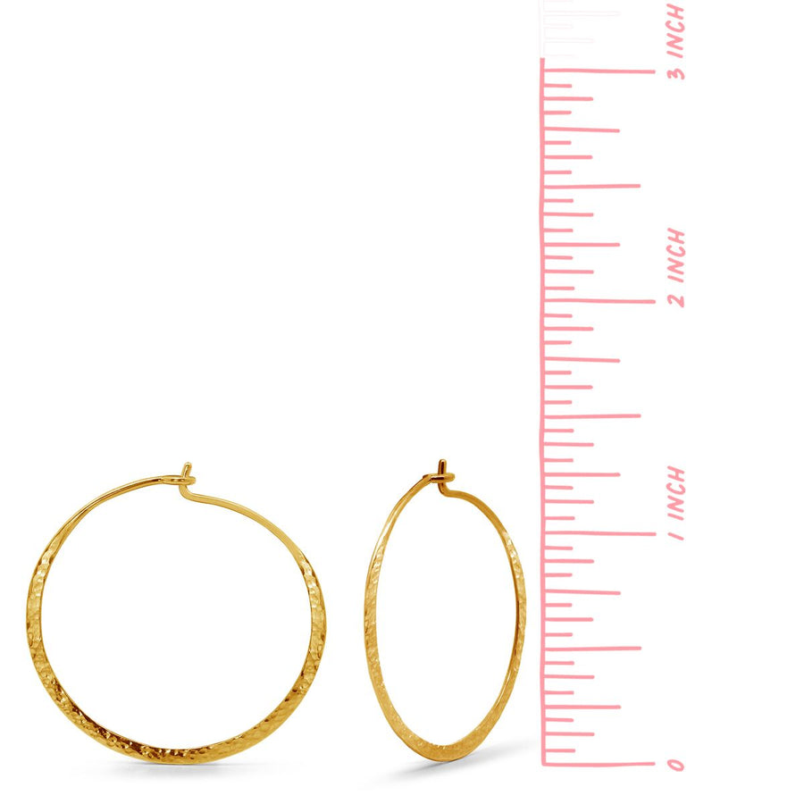 Boma Jewelry Organic Texture Circle Wire Hoops