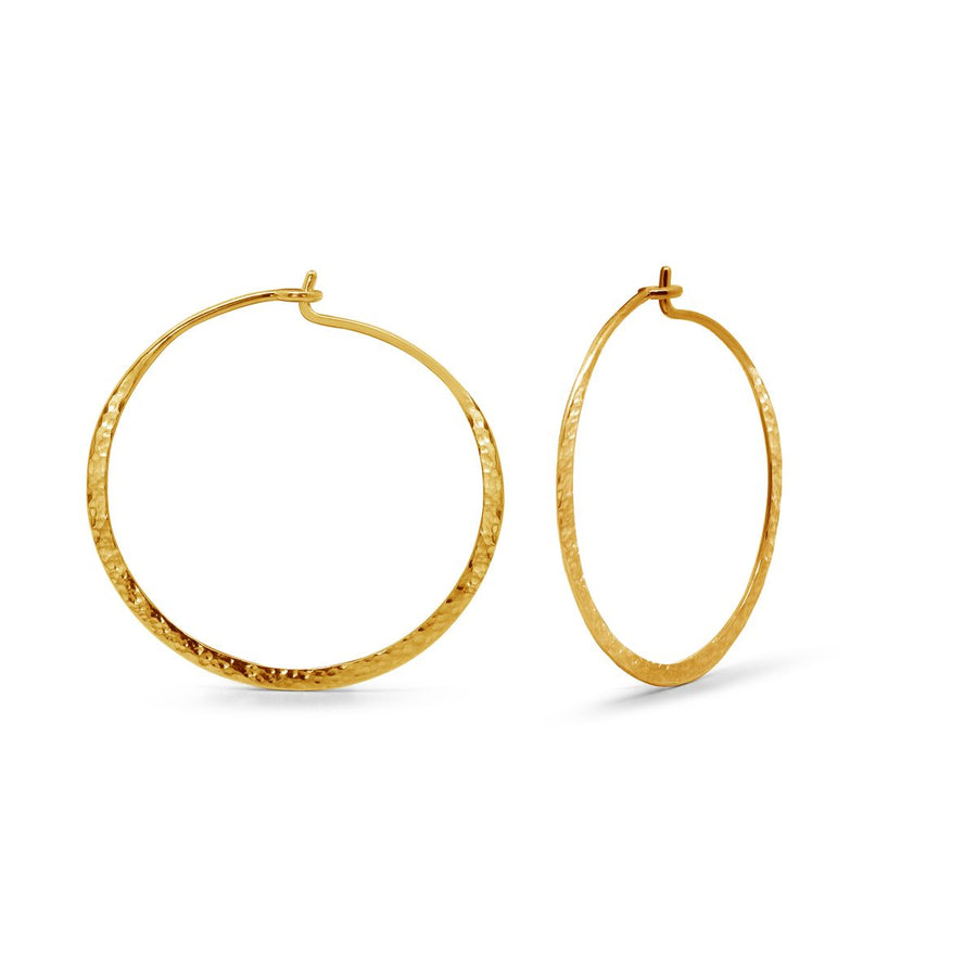 Boma Jewelry Organic Texture Circle Wire Hoops