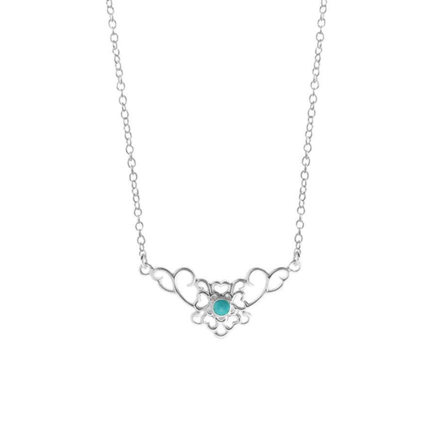 Boma Jewelry Filigree Heart Necklace with Turquoise Stone