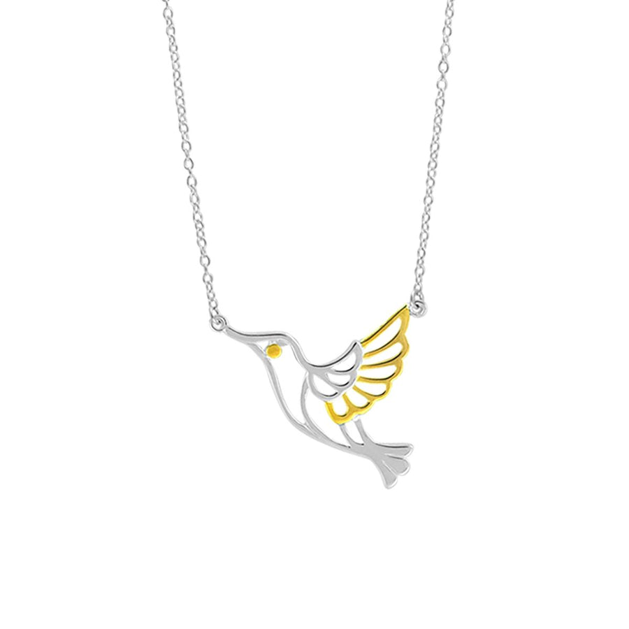 Boma Jewelry Flying Bird Silver and Gold Necklace