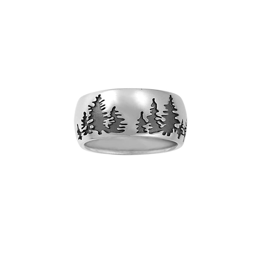 Boma Jewelry Pine Trees Forest Art Oxidized Ring