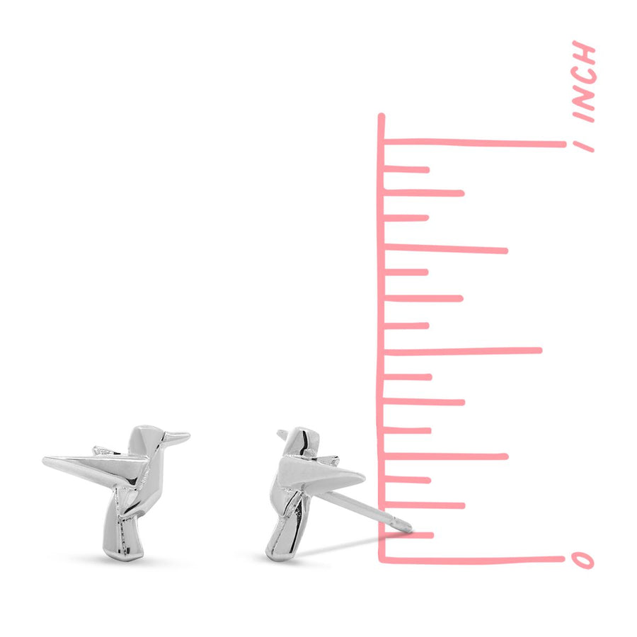 Boma Jewelry Humming Bird Origami Studs