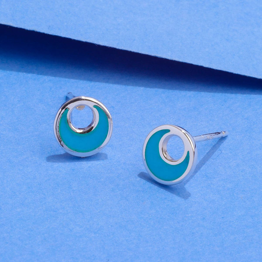 Boma Jewelry Minimalist Circle Studs with Stone