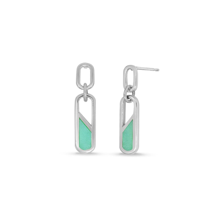 Boma Jewelry Millenial Rectangle Drop Earrings with Stone