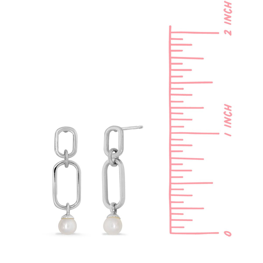 Boma Jewelry Millenial Rectangle Drop Earrings with Pearl