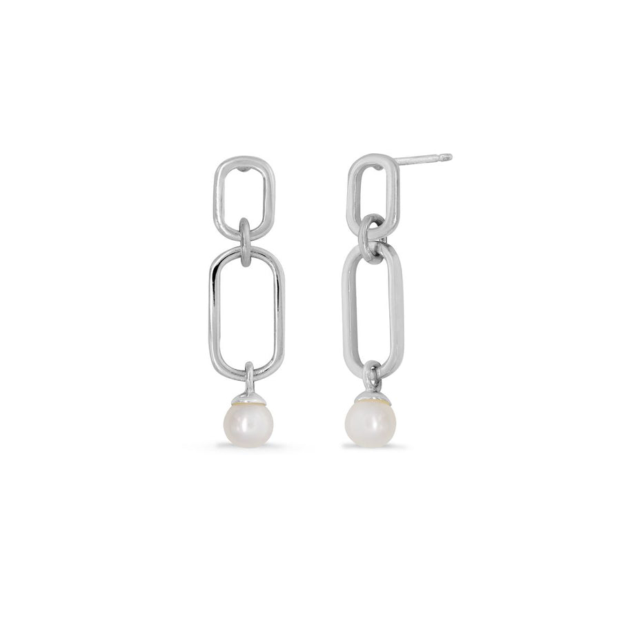 Boma Jewelry Millenial Rectangle Drop Earrings with Pearl