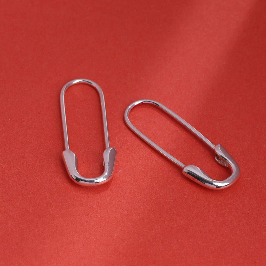 Boma Jewelry Minimalist Safety Pin Hoop Earrings