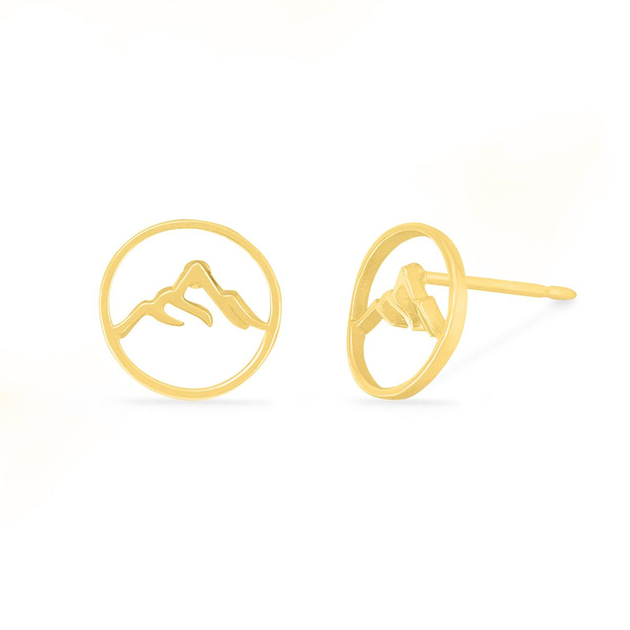 Boma Jewelry Round Mountain Outline Stud Earrings