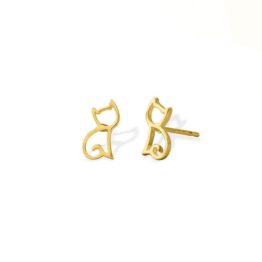 Boma Jewelry Cat Design Stud Earrings