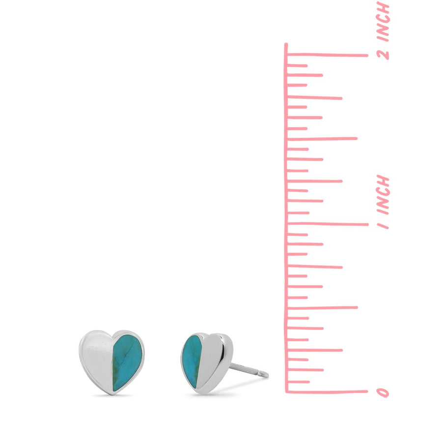 Boma Jewelry Heart Studs with Half Stone