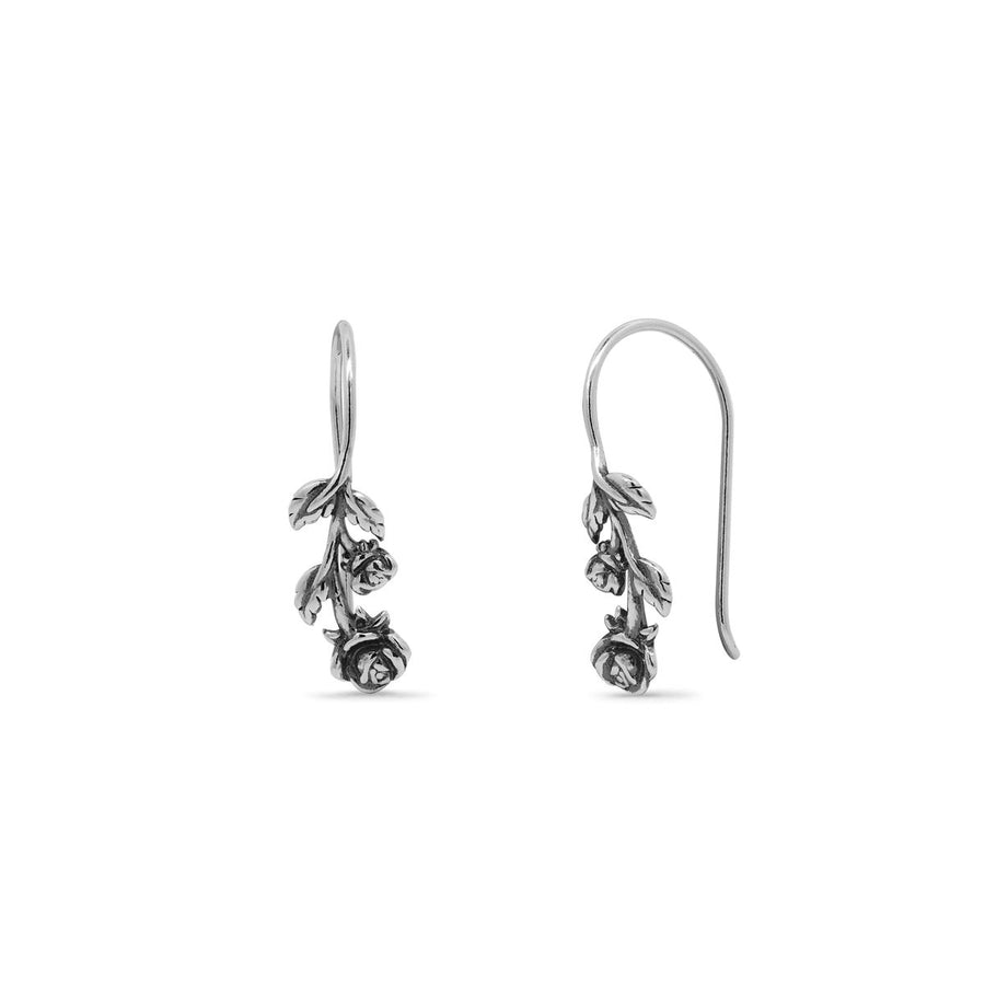 Boma Jewelry Full Stem Rose Drop Earrings