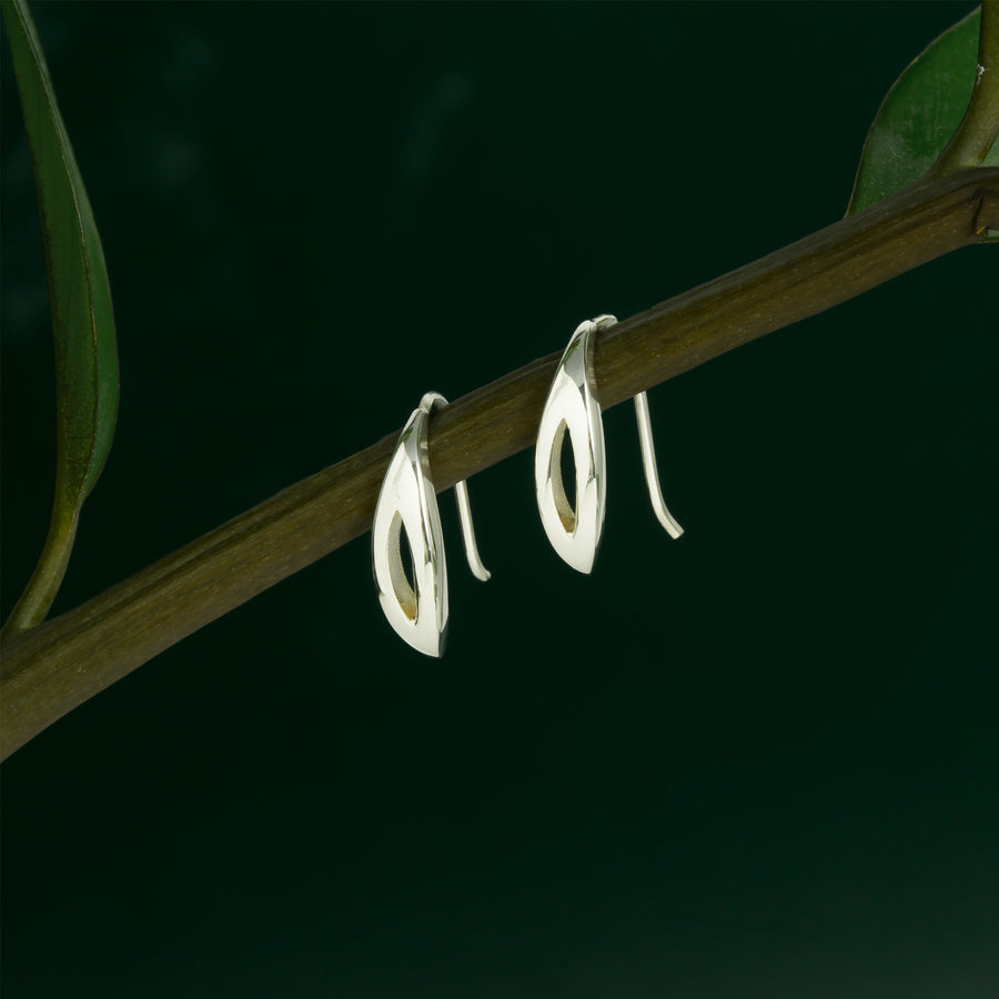 Boma Jewelry Organic Open Leaf Pull Through Hoops