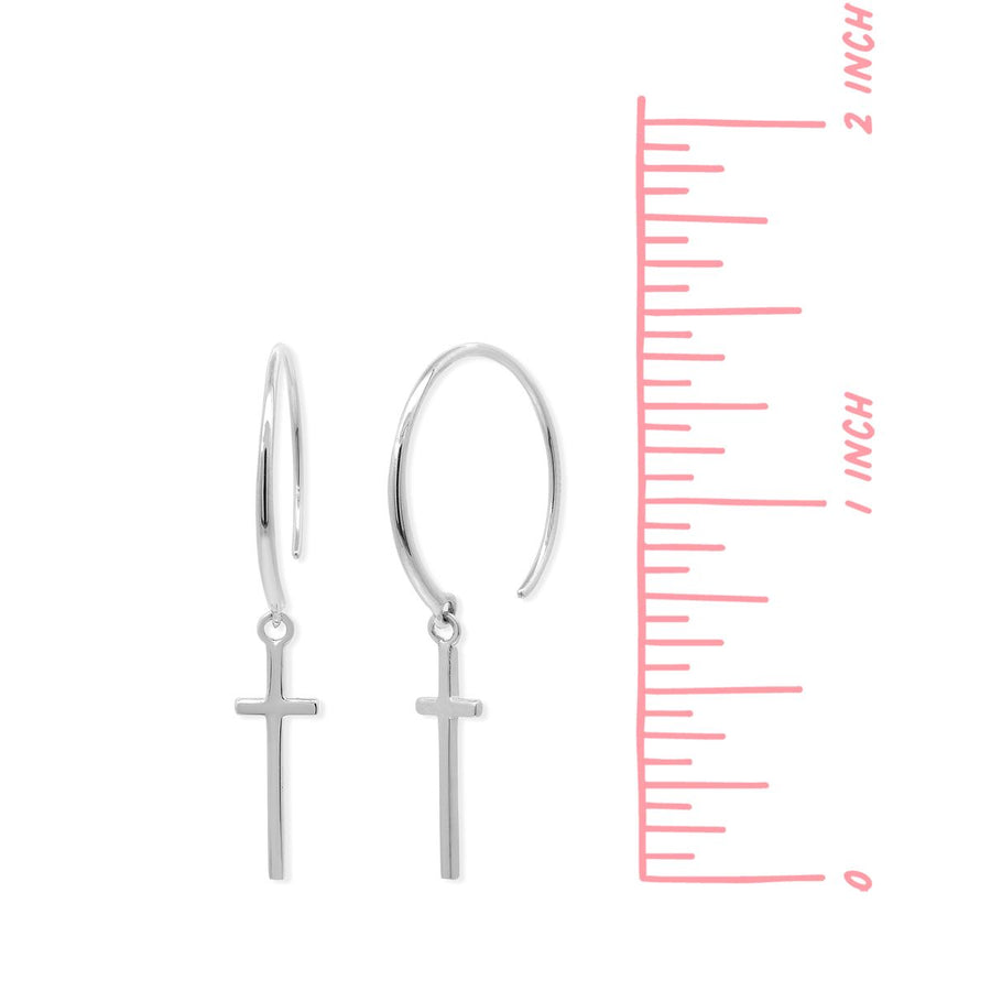 Boma Jewelry Minimal Cross Pull Through Hoops