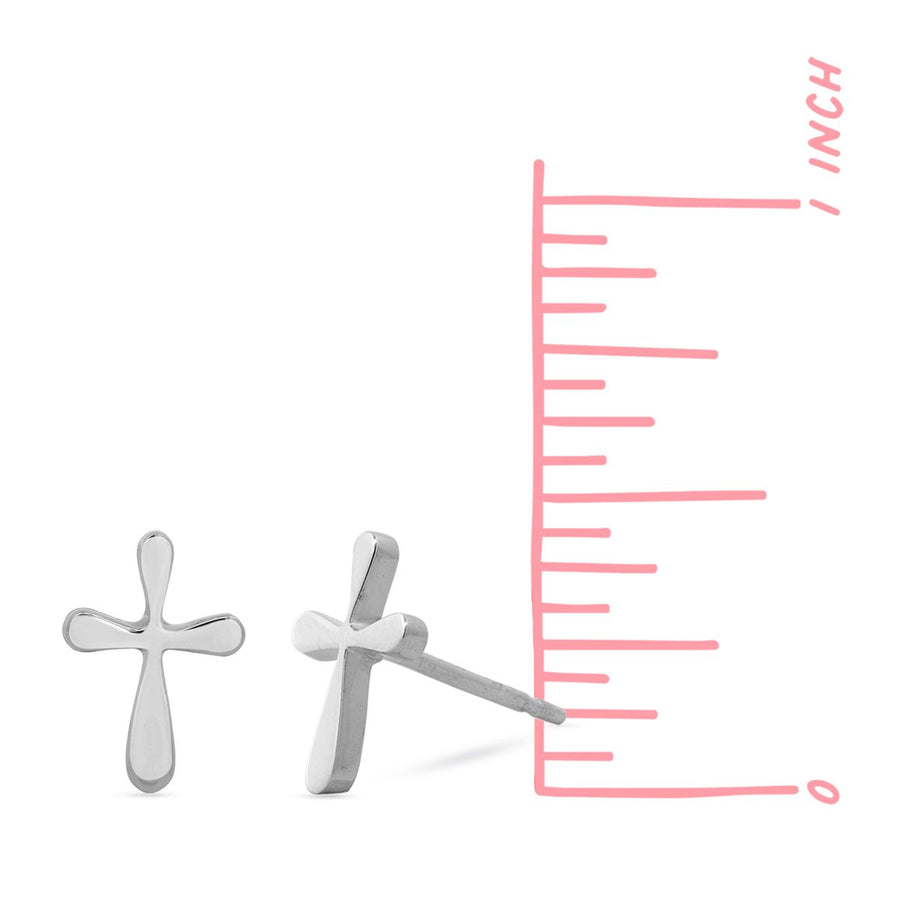 Boma Jewelry Rounded Edge Cross Studs