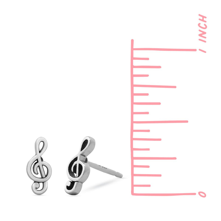 Boma Jewelry Treble Clef Music Note Studs